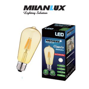 LAMPARA LED VINTAGE PERA 8W AMBAR MILANLUX
