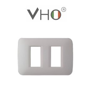 PLAQUETA VHO 2 MODULOS BLANCO
