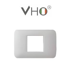 PLAQUETA VHO 1 MODULO DOBLE BLANCO