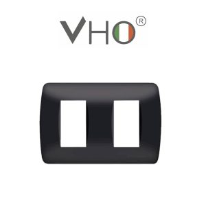 PLAQUETA VHO 2 MODULOS GRAFITO