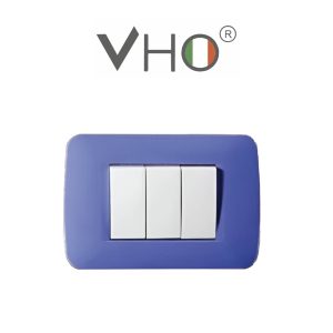 PLAQUETA VHO 3 MODULOS AZUL BL