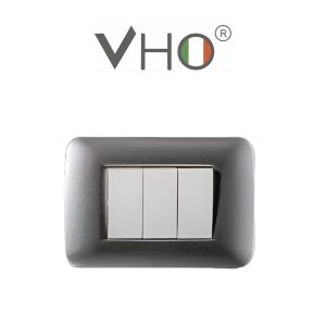 PLAQUETA VHO 3 MODULOS PLATA SV
