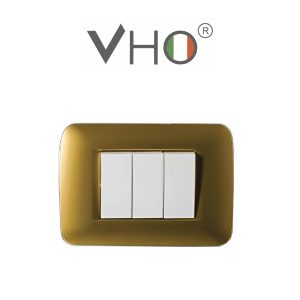 PLAQUETA VHO 3 MODULOS ORO MG