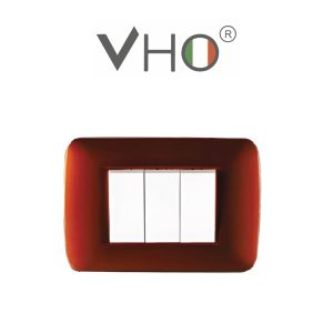 PLAQUETA VHO 3 MODULOS BRONCE MB