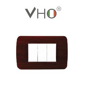 PLAQUETA VHO 3 MODULOS CAOBA WM