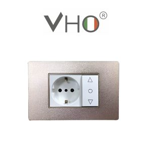 PLAQUETA VHO 3 MODULOS ALUMINIO PLATA