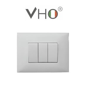 PLAQUETA VHO FLORENCIA 3 MODULOS BLANCO