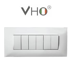 PLAQUETA VHO FLORENCIA 6 MODULOS BLANCO