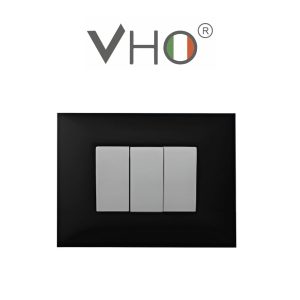 PLAQUETA VHO FLORENCIA 3 MODULOS GRAFITO