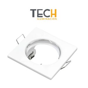 SPOT EMBUTIR DICRO FIJO CUADRADO BLANCO