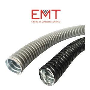 CAÑO METALICO FLEXIBLE FORRADO GRIS 1 1/4” EMT