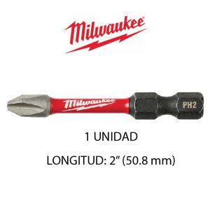 PUNTAS PHILLIPS PH2 2'' X1UN SHOCKWAVE MILWAUKEE 4