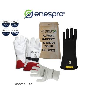 KIT DE GUANTES DE 14'' CLASE 2 T.10 NEGRO ENESPRO
