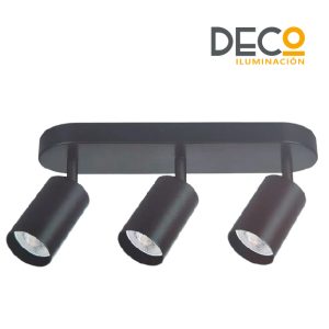 SPOT CON BASE 3 GU10 NEGRO