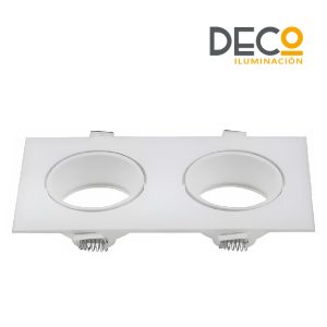 SPOT ANTIDESLUMBRANTE CUAD MOVIL BLANCO 2 LAMPARAS