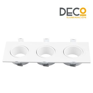 SPOT ANTIDESLUMBRANTE CUAD MOVIL BLANCO 3 LAMPARAS