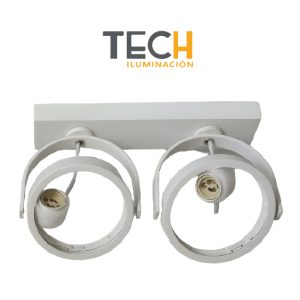 SPOT CON BASE  2 AR111 BLANCO