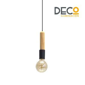 COLGANTE LINDER MADERA Y NEGRO