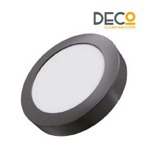 PLAFON LED 6W REDONDO NEGRO CALIDO