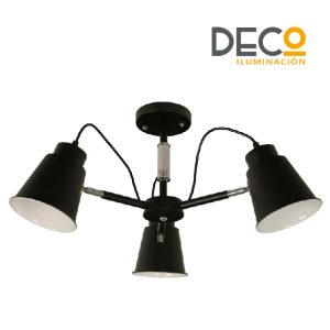 COLGANTE 3 BRAZOS NEGRO E27