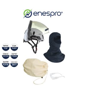 KIT CASCO CON PANTALLA Y CAPUCHA 12 CAL