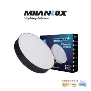 PLAFON LED 36W REDONDO BACK LIT NEGRO 3CCT MILANLUX
